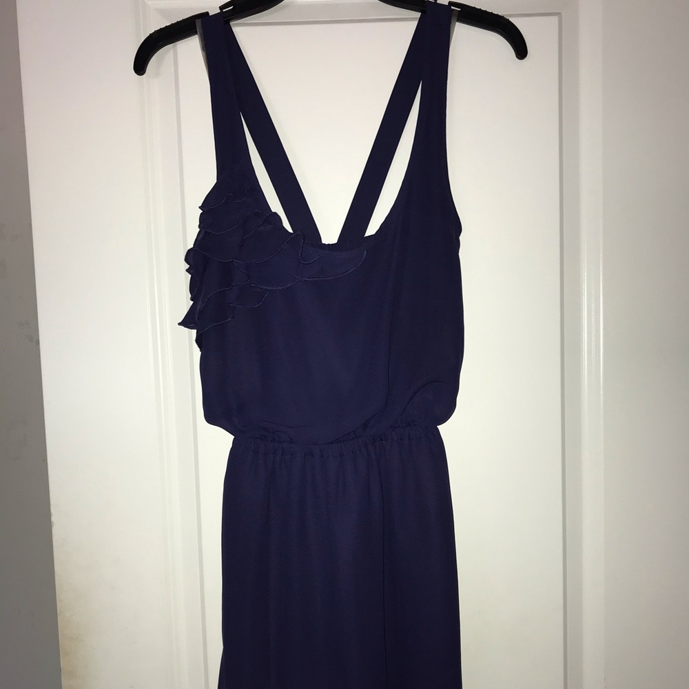 Navy Mini Dress with Ruffle Detail